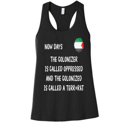 Free Palestine Support Middle East Peace Women's Racerback Tank