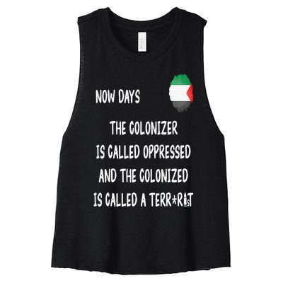 Free Palestine Support Middle East Peace Women's Racerback Cropped Tank