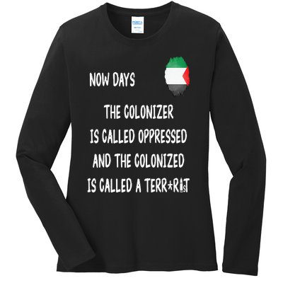 Free Palestine Support Middle East Peace Ladies Long Sleeve Shirt