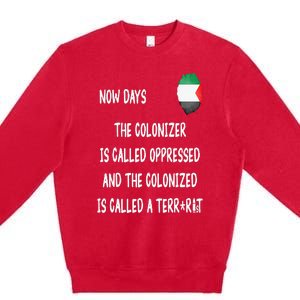 Free Palestine Support Middle East Peace Premium Crewneck Sweatshirt