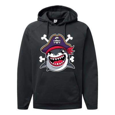 Funny Pirate Shark Crossbones Halloween Costume Performance Fleece Hoodie