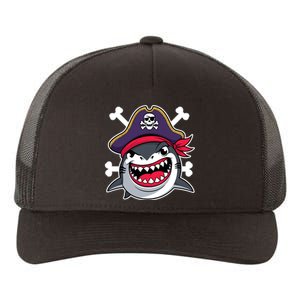 Funny Pirate Shark Crossbones Halloween Costume Yupoong Adult 5-Panel Trucker Hat