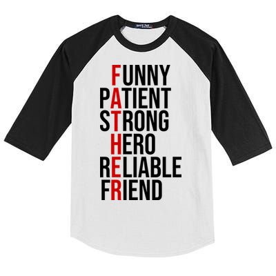 Father Patient Strong Hero Definition Dad Gift Kids Colorblock Raglan Jersey