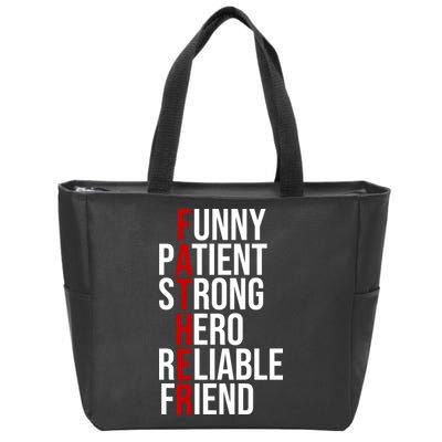 Father Patient Strong Hero Definition Dad Gift Zip Tote Bag