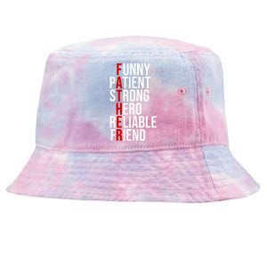 Father Patient Strong Hero Definition Dad Gift Tie-Dyed Bucket Hat