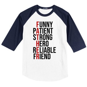 Father Patient Strong Hero Definition Dad Gift Baseball Sleeve Shirt