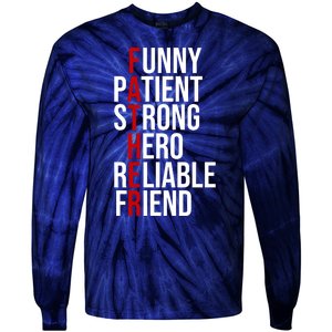 Father Patient Strong Hero Definition Dad Gift Tie-Dye Long Sleeve Shirt