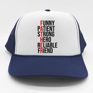 Father Patient Strong Hero Definition Dad Gift Trucker Hat