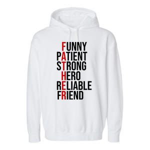 Father Patient Strong Hero Definition Dad Gift Garment-Dyed Fleece Hoodie