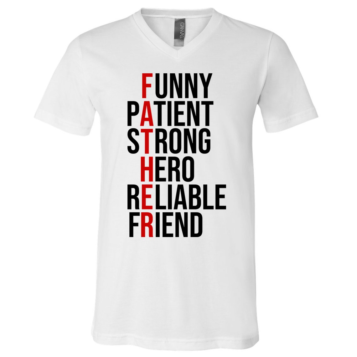 Father Patient Strong Hero Definition Dad Gift V-Neck T-Shirt