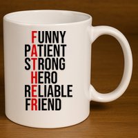 Father Patient Strong Hero Definition Dad Gift 11oz C Handle Ceramic Mug
