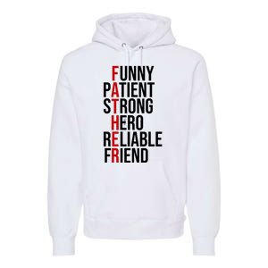 Father Patient Strong Hero Definition Dad Gift Premium Hoodie