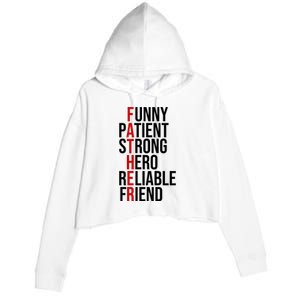 Father Patient Strong Hero Definition Dad Gift Crop Fleece Hoodie