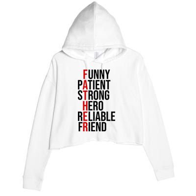 Father Patient Strong Hero Definition Dad Gift Crop Fleece Hoodie