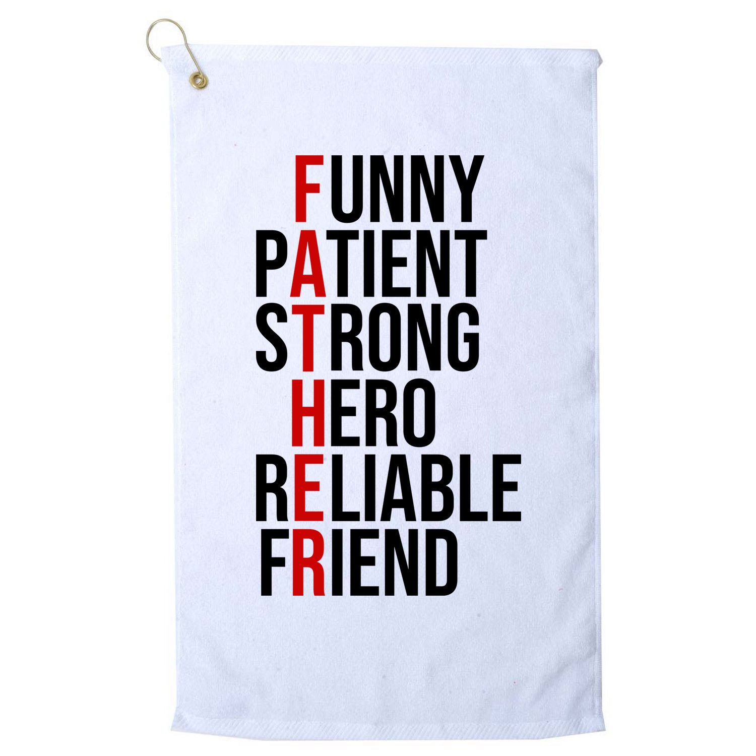 Father Patient Strong Hero Definition Dad Gift Golf Towel