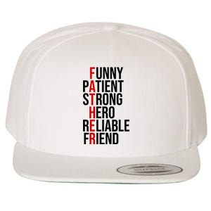 Father Patient Strong Hero Definition Dad Gift Wool Snapback Cap