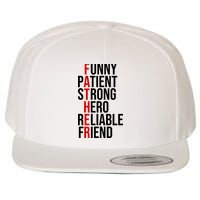 Father Patient Strong Hero Definition Dad Gift Wool Snapback Cap