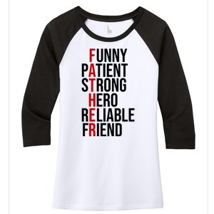 Father Patient Strong Hero Definition Dad Gift Women's Tri-Blend 3/4-Sleeve Raglan Shirt