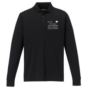 Free Palestine Support Middle East Peace Performance Long Sleeve Polo