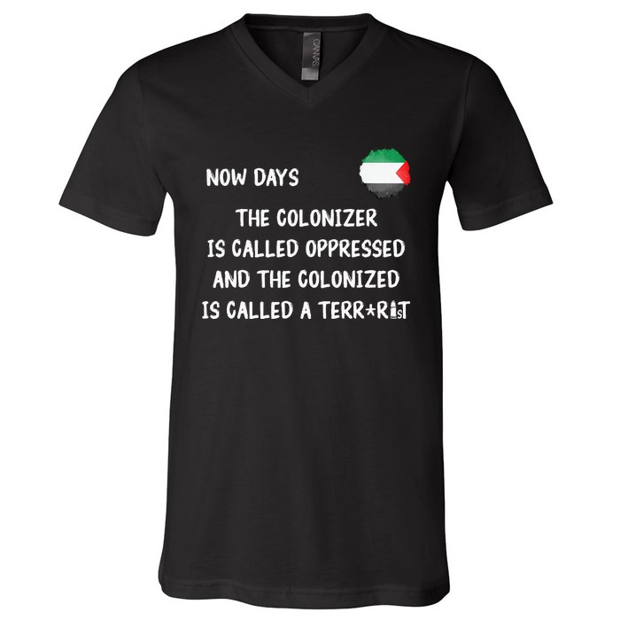 Free Palestine Support Middle East Peace V-Neck T-Shirt