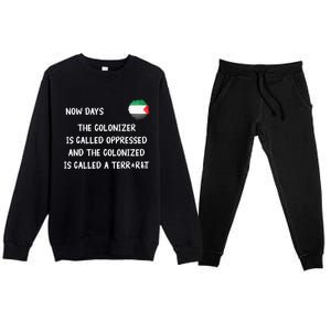 Free Palestine Support Middle East Peace Premium Crewneck Sweatsuit Set