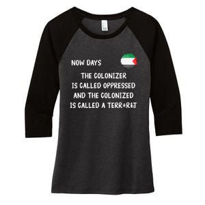 Free Palestine Support Middle East Peace Women's Tri-Blend 3/4-Sleeve Raglan Shirt