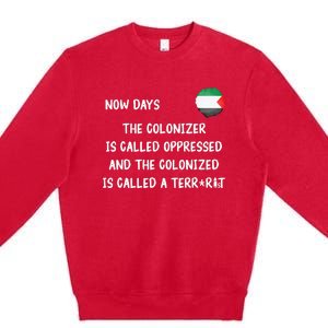 Free Palestine Support Middle East Peace Premium Crewneck Sweatshirt