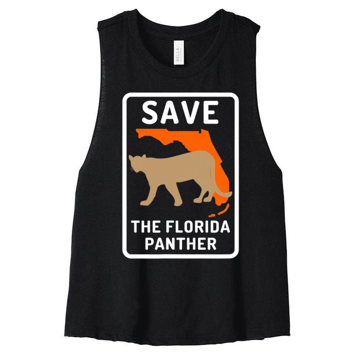 Florida Panther Save The Species Women's Racerback Cropped Tank