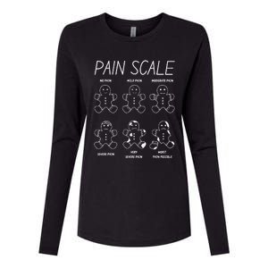 Funny Pain Scale Gingerbread Rn Trauma Nurse Merry Christmas Womens Cotton Relaxed Long Sleeve T-Shirt