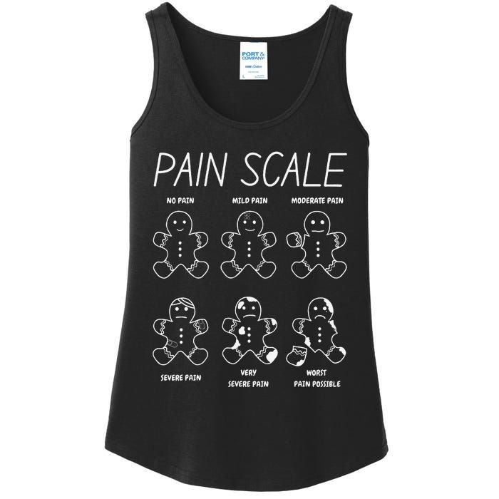 Funny Pain Scale Gingerbread Rn Trauma Nurse Merry Christmas Ladies Essential Tank