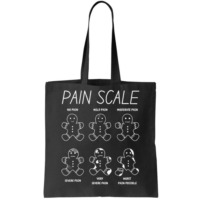 Funny Pain Scale Gingerbread Rn Trauma Nurse Merry Christmas Tote Bag