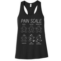 Funny Pain Scale Gingerbread Rn Trauma Nurse Merry Christmas Women's Racerback Tank