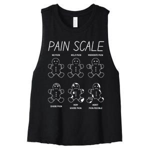 Funny Pain Scale Gingerbread Rn Trauma Nurse Merry Christmas Women's Racerback Cropped Tank