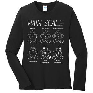 Funny Pain Scale Gingerbread Rn Trauma Nurse Merry Christmas Ladies Long Sleeve Shirt