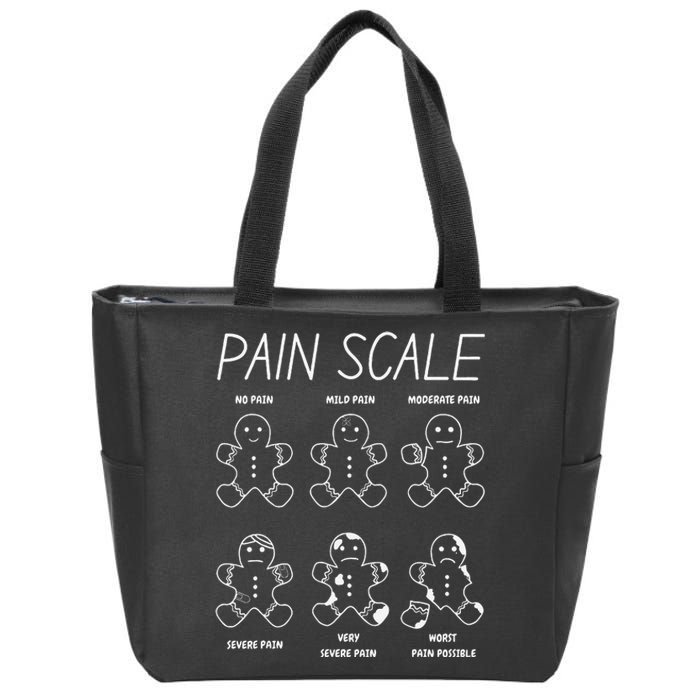 Funny Pain Scale Gingerbread Rn Trauma Nurse Merry Christmas Zip Tote Bag