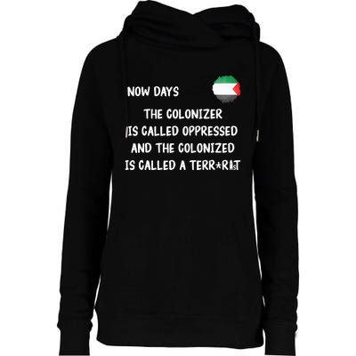 Free Palestine: Support Middle East Peace Womens Funnel Neck Pullover Hood