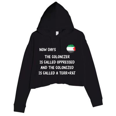 Free Palestine: Support Middle East Peace Crop Fleece Hoodie