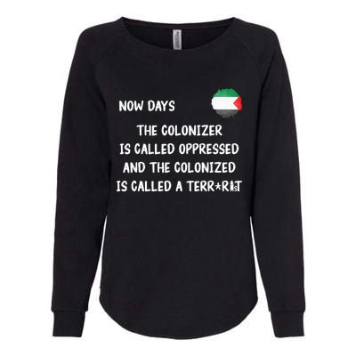 Free Palestine: Support Middle East Peace Womens California Wash Sweatshirt