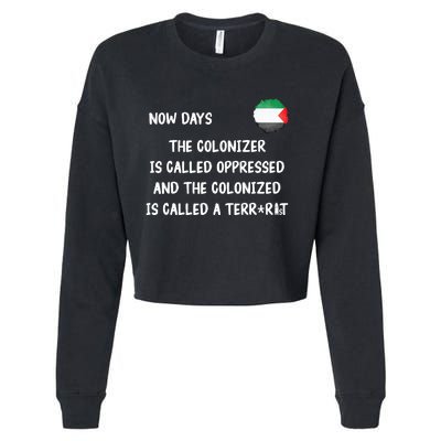 Free Palestine: Support Middle East Peace Cropped Pullover Crew