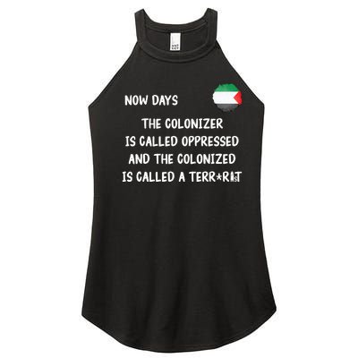 Free Palestine: Support Middle East Peace Women's Perfect Tri Rocker Tank