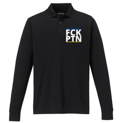 Fck PTN Support Ukraine Performance Long Sleeve Polo