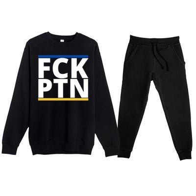 Fck PTN Support Ukraine Premium Crewneck Sweatsuit Set