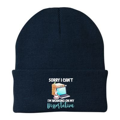 Funny Ph.D Student Sorry I CanT Working On Dissertation Knit Cap Winter Beanie