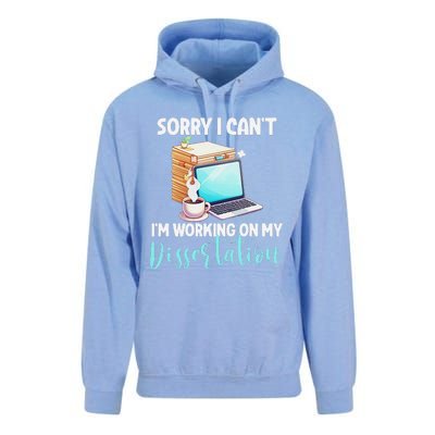 Funny Ph.D Student Sorry I CanT Working On Dissertation Unisex Surf Hoodie