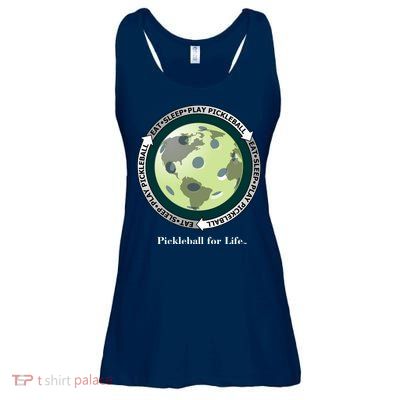 Fun Pickleball Shirt, Eat Sleep Pickleball, Pickleball For Life Ladies Essential Flowy Tank
