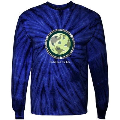 Fun Pickleball Shirt, Eat Sleep Pickleball, Pickleball For Life Tie-Dye Long Sleeve Shirt