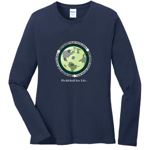 Fun Pickleball Shirt, Eat Sleep Pickleball, Pickleball For Life Ladies Long Sleeve Shirt