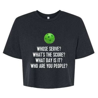 Funny Pickleball Shirt Whose Serve League Pickleball Team TShirt Bella+Canvas Jersey Crop Tee