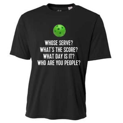 Funny Pickleball Shirt Whose Serve League Pickleball Team TShirt Cooling Performance Crew T-Shirt