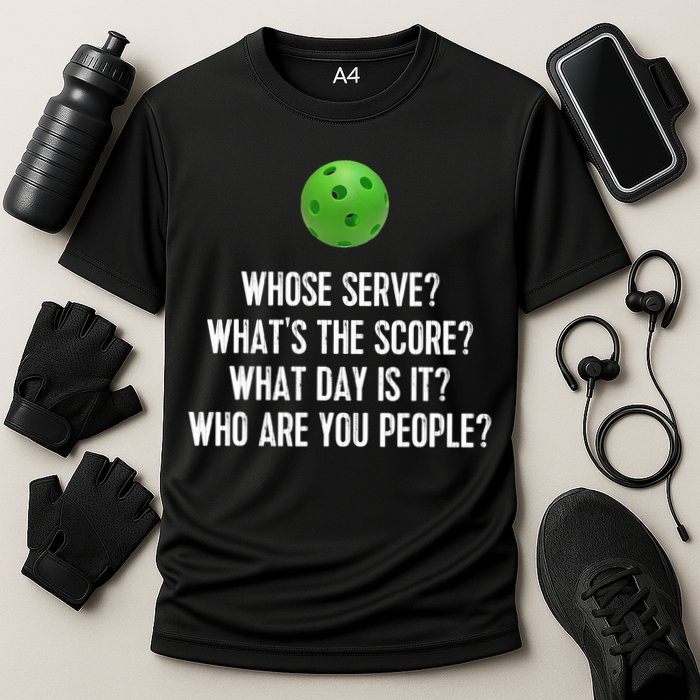 Funny Pickleball Shirt Whose Serve League Pickleball Team TShirt Cooling Performance Crew T-Shirt